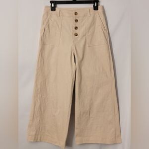 Blue Rain Tan Wide-Leg Cropped Pants Size M
